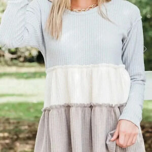 KORI America color-block babydoll top size medium